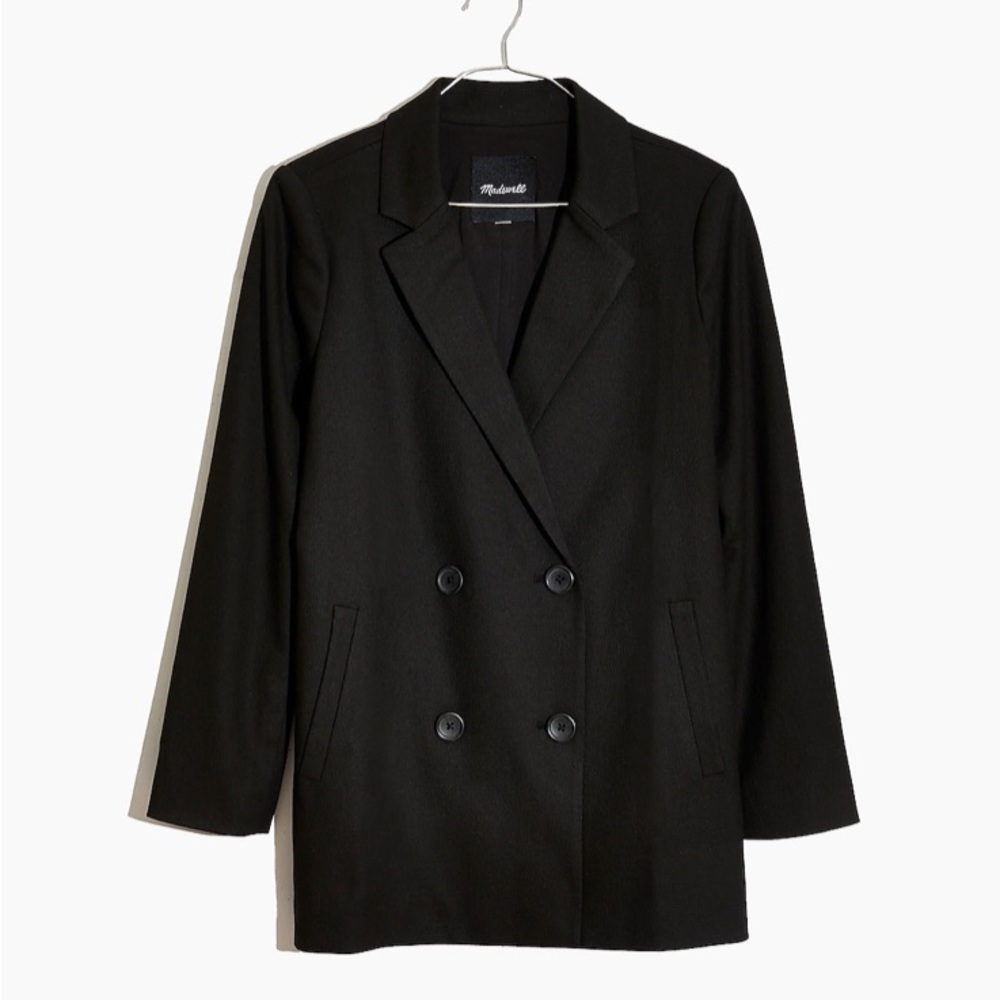Caldwell Double-Breasted Blazer, black, small, EUC